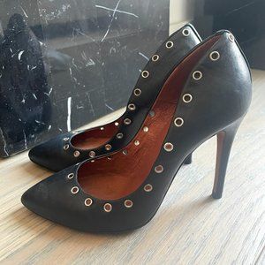 IRO STUDDED BLACK LEATHER HEELS SIZE EU 37 US 6.5 ( KHAITE AESTHETIC)